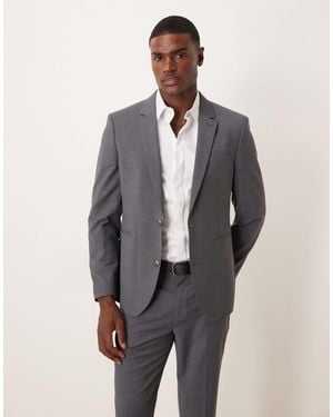 ASOS Washable Wool-blend Slim Suit Jacket - Gray