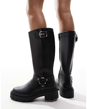 New Look Extra Wide Leg Chunky Knee Boot - Black