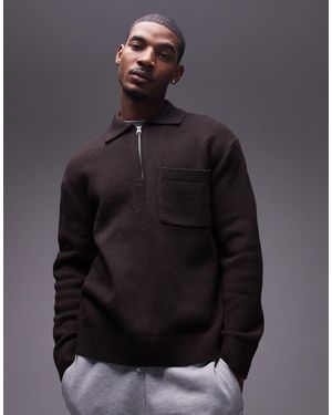 ARKET Pull oversize en laine à col zippé - Gris