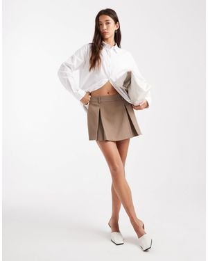 ONLY Pleated Mini Skort Pinstripe - White