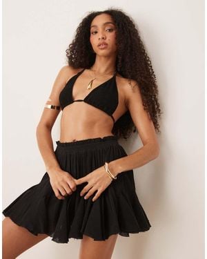 ASOS Godet Pleated Beach Mini Skirt - Black