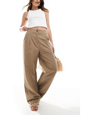 French Connection – weit geschnittene leinenhose - Natur