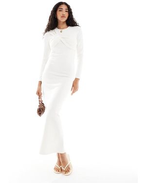 4th & Reckless Asymmetric Drape Bust Detail Maxi Dress - White