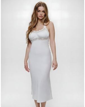 Frankie's Bikinis Darcy Satin Midi Dress - White