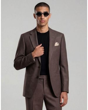 Harry Brown Giacomo Slim Fit Single Breasted Suit Jacket - Brown