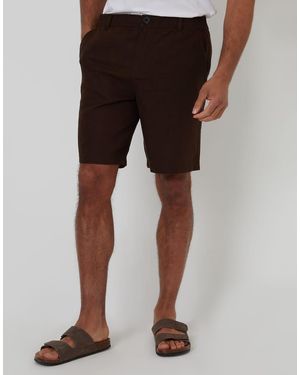 Threadbare Linen Blend Chino Shorts - Black