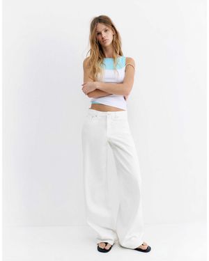 Pull&Bear – baggy-jeans - Weiß