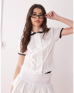 Collusion Eyelet Blouse - Pink