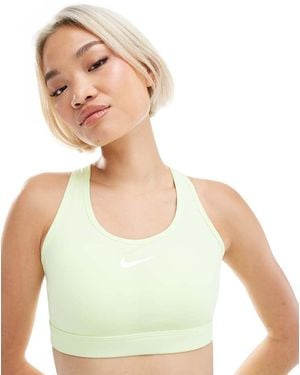 Nike Sujetador Deportivo Verde Lima De Sujeción Media Con Logo Swoosh De
