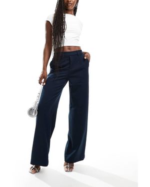 Object Wide Leg Tailored Trouser - Blue