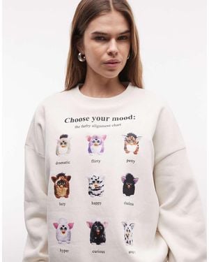 Daisy Street Sweatshirt With Furby Graphic - Natural
