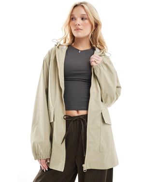 ASOS – gummierte regenjacke - Grün