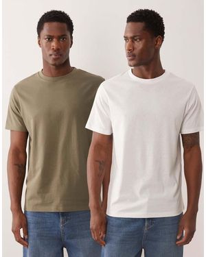 ASOS Essentials 2 Pack Regular Fit T-shirt - Natural