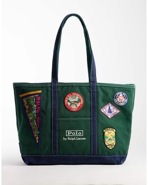Polo Ralph Lauren Medium Patch Work Tote Bag - Green