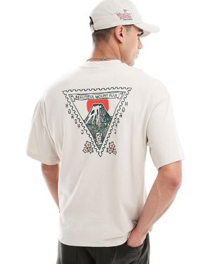 SELECTED Oversized T-shirt With Mount Fuji Backprint - White