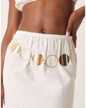ASOS Waist And Hip Circle Chain Belt - Metallic