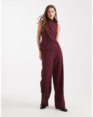 ASOS Tailo Relaxed Straight Leg Pants - Red