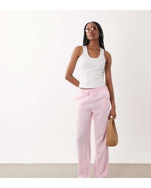 JDY Tall Wide Leg Cheesecloth Trousers - Pink