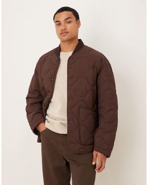 ARKET Quilted Jacket With Rib Collar - Brown