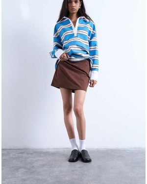 TOPSHOP Draped Tuckside Mini Skirt - White