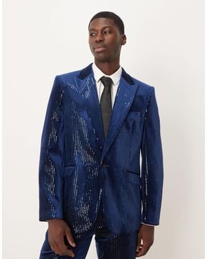 ASOS Slim Suit Jacket - Blue