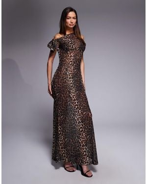 South Beach Mesh Maxi Beach Dress - Brown