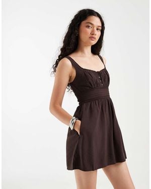 Hollister Scoop Neck A Line Mini Dress - Black
