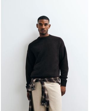 Jack & Jones Relaxed Fit Fluffy Sweater - Black