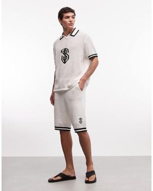 Sixth June Knit Embroidery Shorts - White