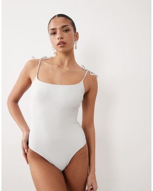 South Beach Badpak Met Glitter - Wit