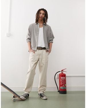 Timberland Pantalones Color Crudo Lavado Con Bolsillos De Estilo Militar De Lona Goffstown De -Blanco