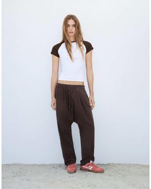 Pull&Bear – sarouel – weite hose - Weiß