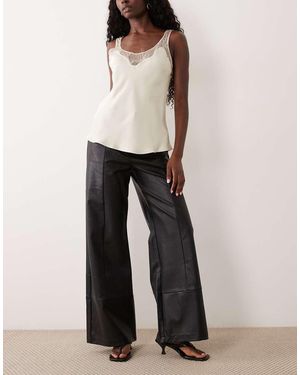 Bardot Marlow Pu Wide Leg Pant - Blue