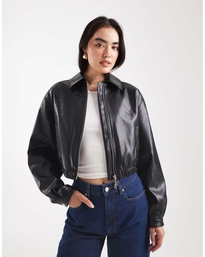 HUGO – autene – jacke aus kunstleder - Blau