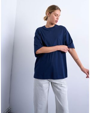 TOPSHOP Oversized Drop Shoulder Tee - Blue