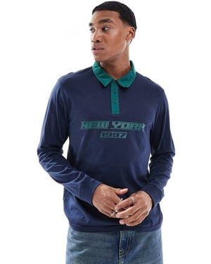 Another Influence Long Sleeve Rugby Top - Blue