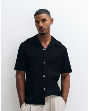 ARKET Waffle Jersey Short Sleeve Shirt - Blue