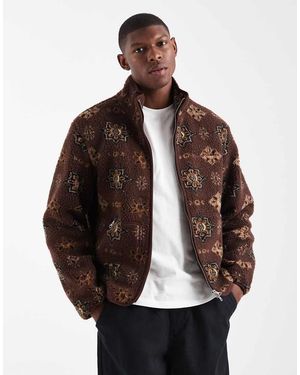 Jack & Jones Printed Teddy Jacket - Brown