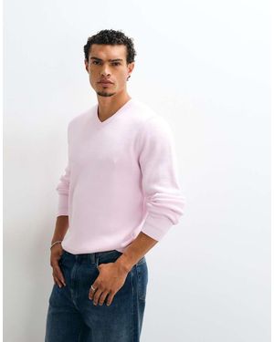 ASOS Oversized V-Neck Knitted Jumper - Pink