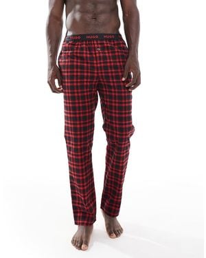 BOSS Pantalones A Cuadros Rojos Y Negros De Franela De Hugo Bodywear