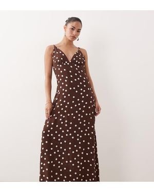 Vero Moda Cami Maxi Dress With Scarf Neck Detail - Purple