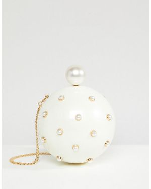 ASOS Pearl Sphere Clutch Bag - White