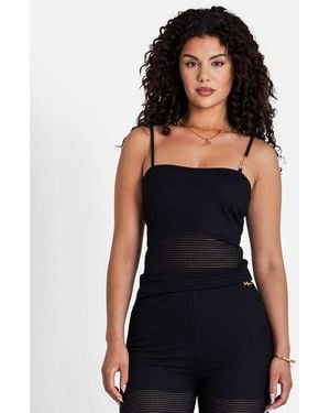 Sixth June Top Veraniego Sin Mangas De Croché De - Negro