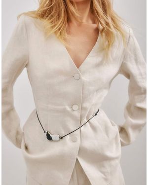 NA-KD Linen Hourglass Blouse - Natural