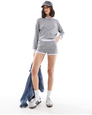 Cotton On Cotton on – gestreifte lounge-boyshorts - Weiß