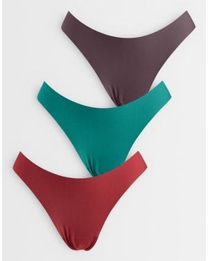 ASOS Set Van 3 Micro Strings Zonder Zichtbare Sliprand - Rood