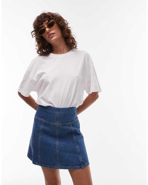 & Other Stories Denim Panelled Flippy Mini Skirt - Blue