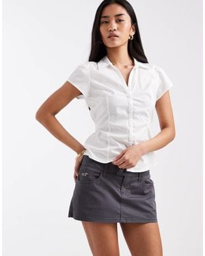 Hollister Y2k Low Rise Micro Skort - White