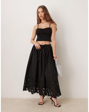 Sister Jane Lace Embroidered Maxi Skirt - White