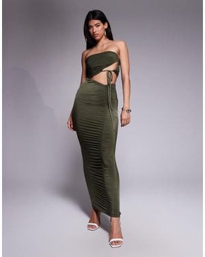 ASOS Bandeau Ruched Maxi Dress - Multicolor